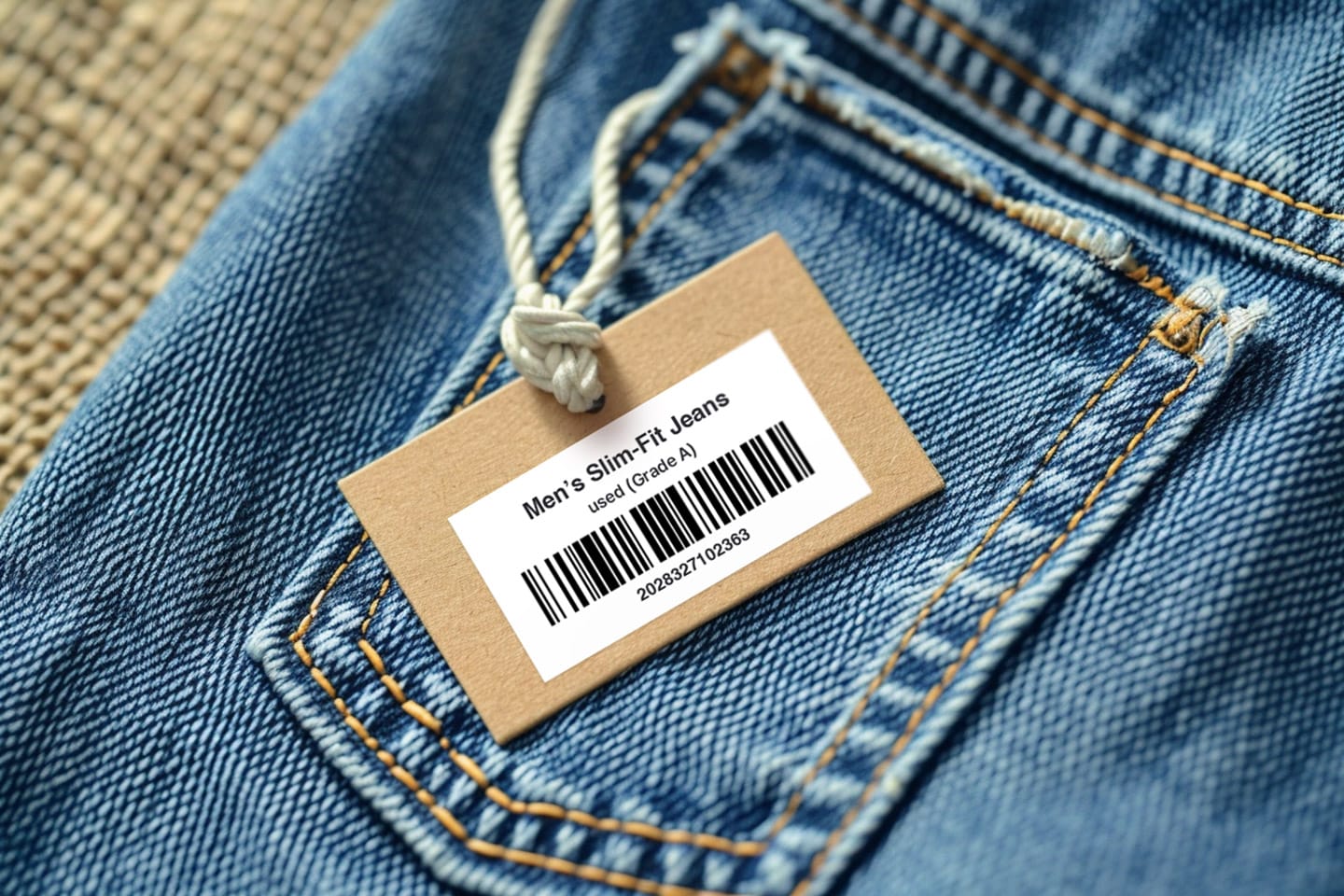 Barcode labels with used product grades.