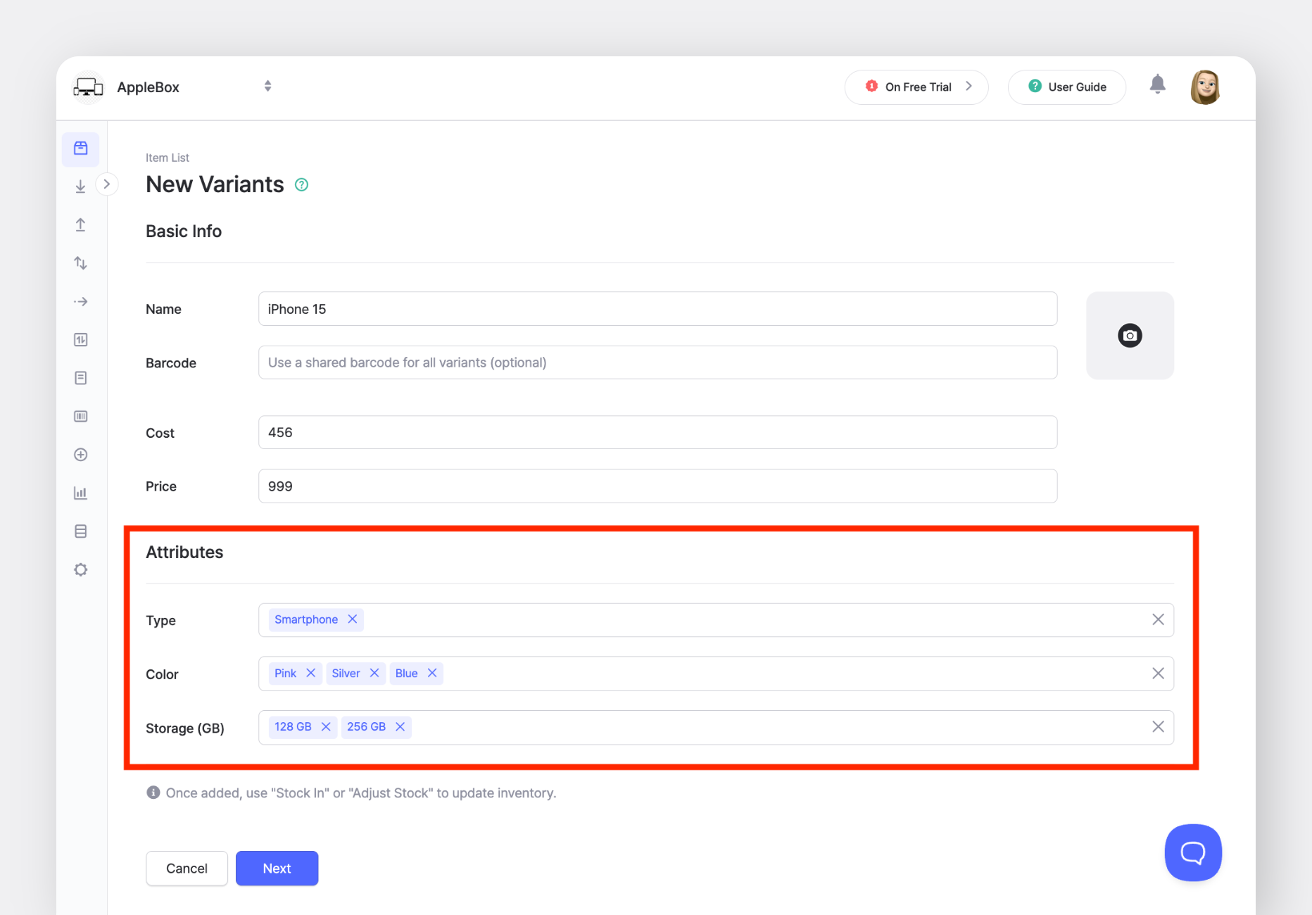 A Simple Way to Organize Inventory Options with BoxHero’s Item Variants