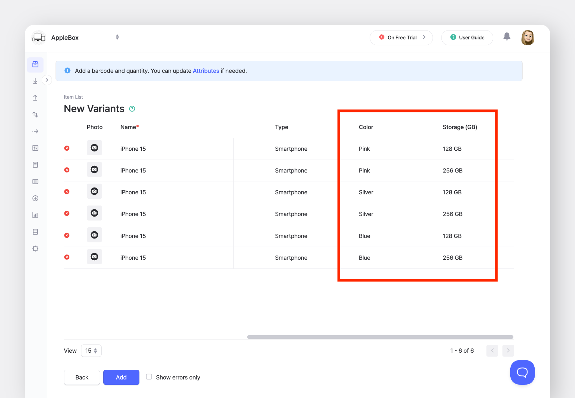 A Simple Way to Organize Inventory Options with BoxHero’s Item Variants