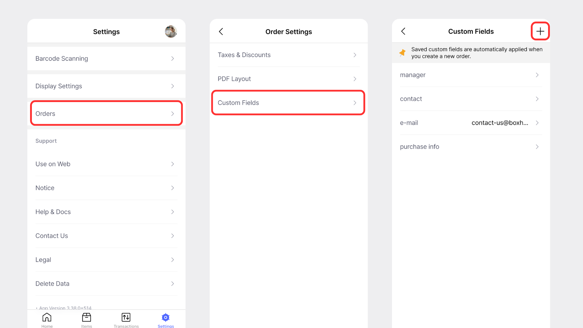 Setting up Custom Field templates on mobile