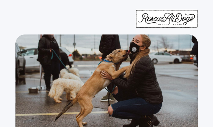 Woman and dog at RAD event